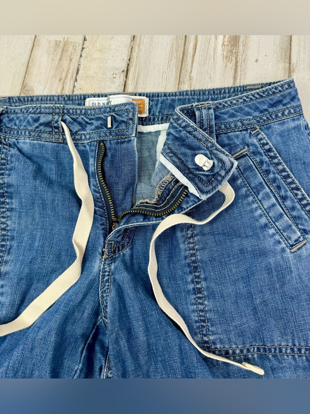 Vintage Old Navy Just Below Waist Jeans Womens 4 (30x28) Blue Low Rise - Picture 8 of 12